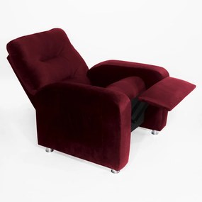 Poltrona Do Papai Reclinável Madri Suede Bordô