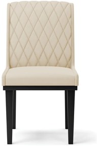 Cadeira Sala de Jantar Base Madeira Preto Kit 4 Sofia Suede Azul Marinho D03 - D'Rossi - Bege