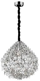 Pendente Cristal Metal Cromado 60Cm Glamour