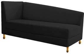 Recamier Valéria 140cm Lado Direito Corano Preto - ADJ Decor