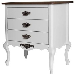 Gaveteiro Paris 3 Gavetas Liso com Apliques - Wood Prime FS 44281