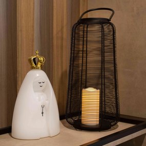 Lanterna Decorativa em Metal Preto 60x23x23 cm - D'Rossi