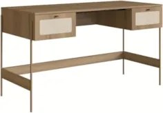 Mesa Escrivaninha Home Office Pé Metal Arlo A10 Hanover/Dourado - Mpoz