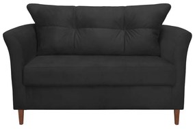 Namoradeira Ibis Decorativa 2 Lugares 1,35 m Recepção Quarto Sala Suede Preto