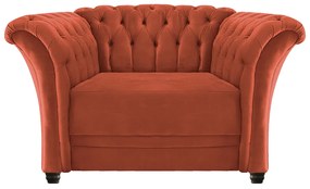 Poltrona Decorativa Chesterfield Sofia Suede Terracota - ADJ Decor