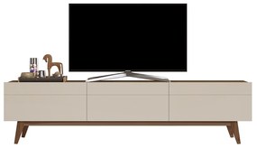 Rack Bancada 3 Gavetas 218cm Amy Off White/Freijó G29 - Gran Belo