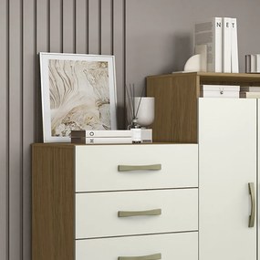 Cômoda Quarto 2 Portas Sapateira 120cm Elára Atacama/Off White A09 - D'Rossi