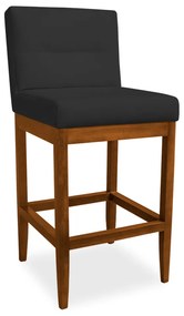 Kit 2 Banquetas Valencia Base de Madeira Maciça Veludo Preto