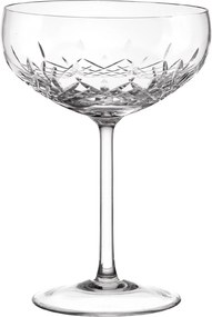 Taça de Cristal Lapidado Artesanal p/ Champagne Coupé  Incolor