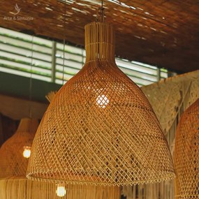 Luminária de Teto em Rattan | Ásia