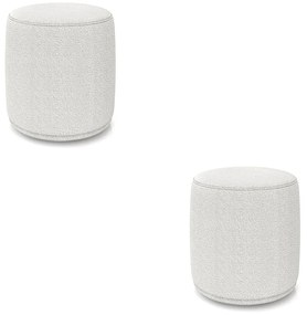 Puff Redondo Orgânico para Sala kit 2 Malu Bouclê M11 - D'Rossi - Cinza