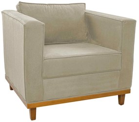 Poltrona Decorativa Europa Linho Bege ADJ Decor
