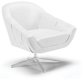 Poltrona Giratória Giovana Corino Branco Base Cromada - D'Rossi