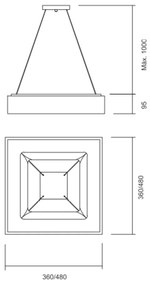 Pendente Belize 36X36Cm Led 24,4W Bivolt / Base Fechada | Usina 19011/... (BT - Branco Texturizado, 3000k)
