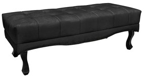 Recamier Decorativo 195cm Loewe Veludo Pés de Madeira Preto G63 - Gran Belo