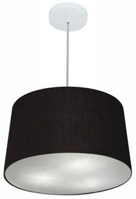 Lustre Pendente Cone Md-4156 Cúpula em Tecido 30/45x40cm Preto - Bivolt