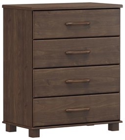 Cômoda Decorativa Madeira Maciça Naipe 4 Gavetas Café G74 - Gran Belo