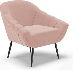 Kit 02 Poltronas Giovana Veludo Pés Palito de Ferro D03 - D'Rossi - Rose