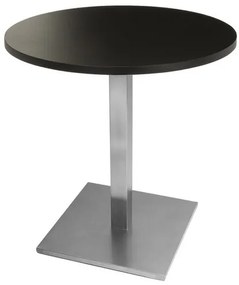 Mesa Colorado 70 cm Tampo Redondo Preto Base Inox - 59452 Sun House