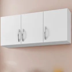 Kit 2 Armários Aéreos 120cm 3 Portas Branco - AJL Móveis