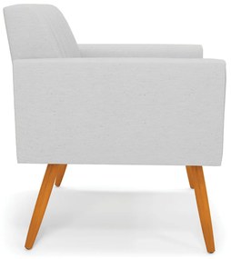 Kit 2 Poltronas Viena Gomada Linho Pés Palito Castanho - D'Rossi - A05 Cinza