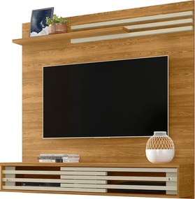 Painel TV 55 Pol 136cm Bancada Suspensa para Sala Briven Cumaru/Opala M20 - D'Rossi