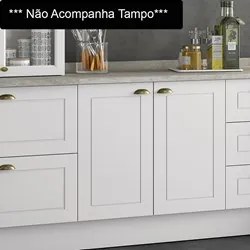 Balcão Gabinete 80cm 2 Portas sem Tampo 100% MDF Americana Branco - He