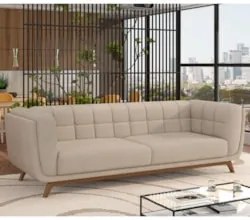 Sofá Living Decorativo 2 Lugares 180cm Bellart Z32 Linho Cru - Mpozena
