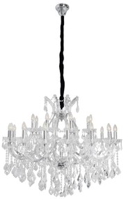 Lustre Cristal K9 Metal Cromado 110Cm Florenca