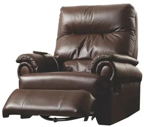 Poltrona Reclinavel Capri MH 1217 com Massageador em Courino Anilina Marrom Escuro - 55592 Sun House