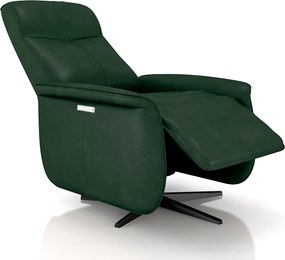 Poltrona do Papai Reclinável Power Elétrica Anakin Base Estrela Giratória USB Couro Verde G76 - Gran Belo
