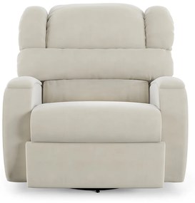 Poltrona do Papai Sala de Cinema Reclinável Kylie Glider Manual Giratória Massagem USB Veludo Bege G23