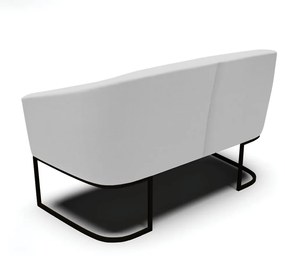 Sofá 2 Lugares Namoradeira Industrial Preto Stella Linho D03 - D'Rossi - A05 Cinza