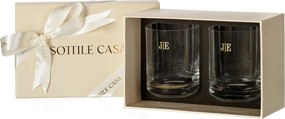 Conjunto 2 Copos de Cristal Mozart p/ Whisky On the Rocks c/ Caixa de Presente - Incolor