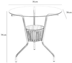 Conjunto de Mesa Jardim Alumínio Fibra 4 Cadeiras Área Externa Castanho