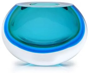 Vasinho 92 Bicolor Verde com Água-marinha Murano Cristais Cadoro