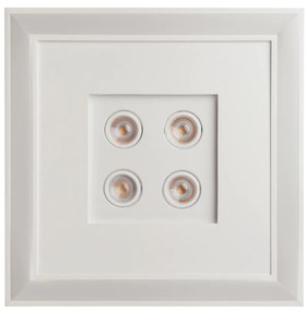Embutido Bore Pro 42X42X11Cm 04Xmr16 Led 36,8W Bivolt | Usina 19201/42 (BT - Branco Texturizado, 3000k)