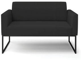 Sofá Namoradeira Base Industrial Preto Marisa Veludo D03 - D'Rossi - Preto