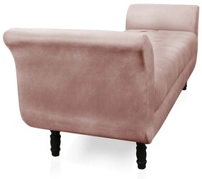 Recamier Olinda Veludo 160 cm Pés Torneados Castanhos - D'Rossi - Rose
