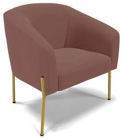Namoradeira e 2 Poltronas Pé de Ferro Dourado Stella Veludo D03 - D'Rossi - Rose