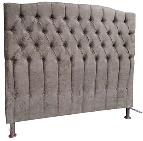 Cabeceira Cama Box Casal King 195cm Capitonê Sofia Suede Marrom - Sheep Estofados - Marrom