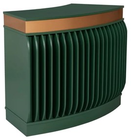 Balcão Curvo Palm - Verde Oliva Com Detalhes Dourado Soleil