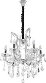 Lustre Cristal K9 Metal Cromado Florenca