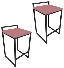 CONJUNTO 02 BANQUETAS PIETRA SUEDE ROSE