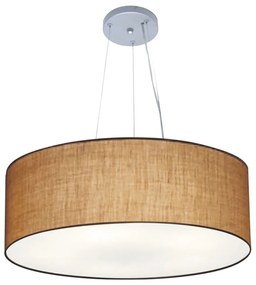 Lustre Pendente Cilíndrico Md-4010 Cúpula em Tecido 60x21cm Palha - Bivolt