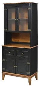 Arca e Oratorio Magali Preto 4 Portas 2 Gavetas Base Amendoa 183cm - 60411 Sun House