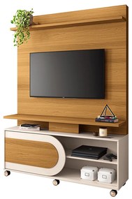 Home Theater Órbis TV até 55 Polegadas com Rodízios Cinamomo/Off White G26 - Hb Móveis