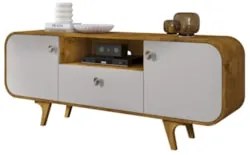 Rack Bancada Para TV 55 Pol 156cm Demi Naturalle/Off B02 - Mpozenat