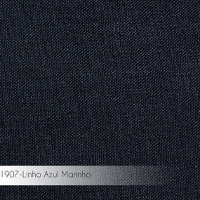 Kit 2 Poltronas Decorativas Base em Aço Preto Eslovenia Linho Azul Marinho G17 - Gran Belo