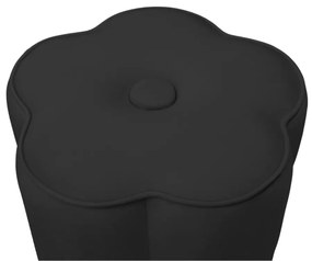 Puff Decorativo Flor Veludo - Preto